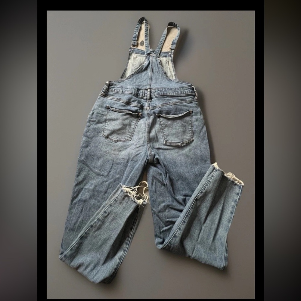 Universal Threads Denim Overalls Womens 10 (30R) Medium Wash Classic Raw Hemline - Picture 4 of 8